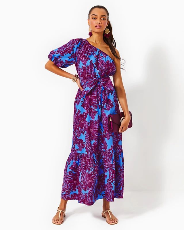 Zelalynn One-Shoulder Cotton Maxi Dress | Lilly Pulitzer | Lilly Pulitzer