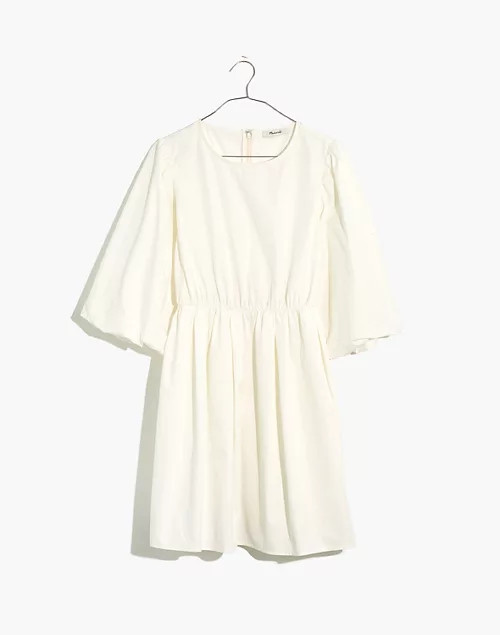 Poplin Crewneck Bubble-Sleeve Mini Dress | Madewell