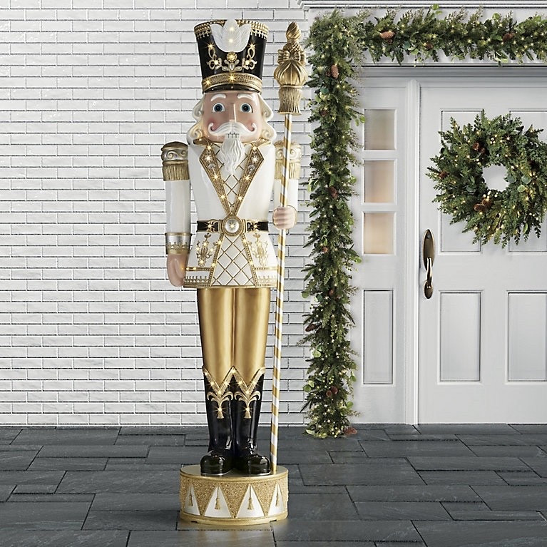 what an incredible nutcracker… I mean he should be for the price, but he is still amazing! This 9 foot tall Nutcracker is the perfect greeter for your holiday party. 

#LTKSeasonal