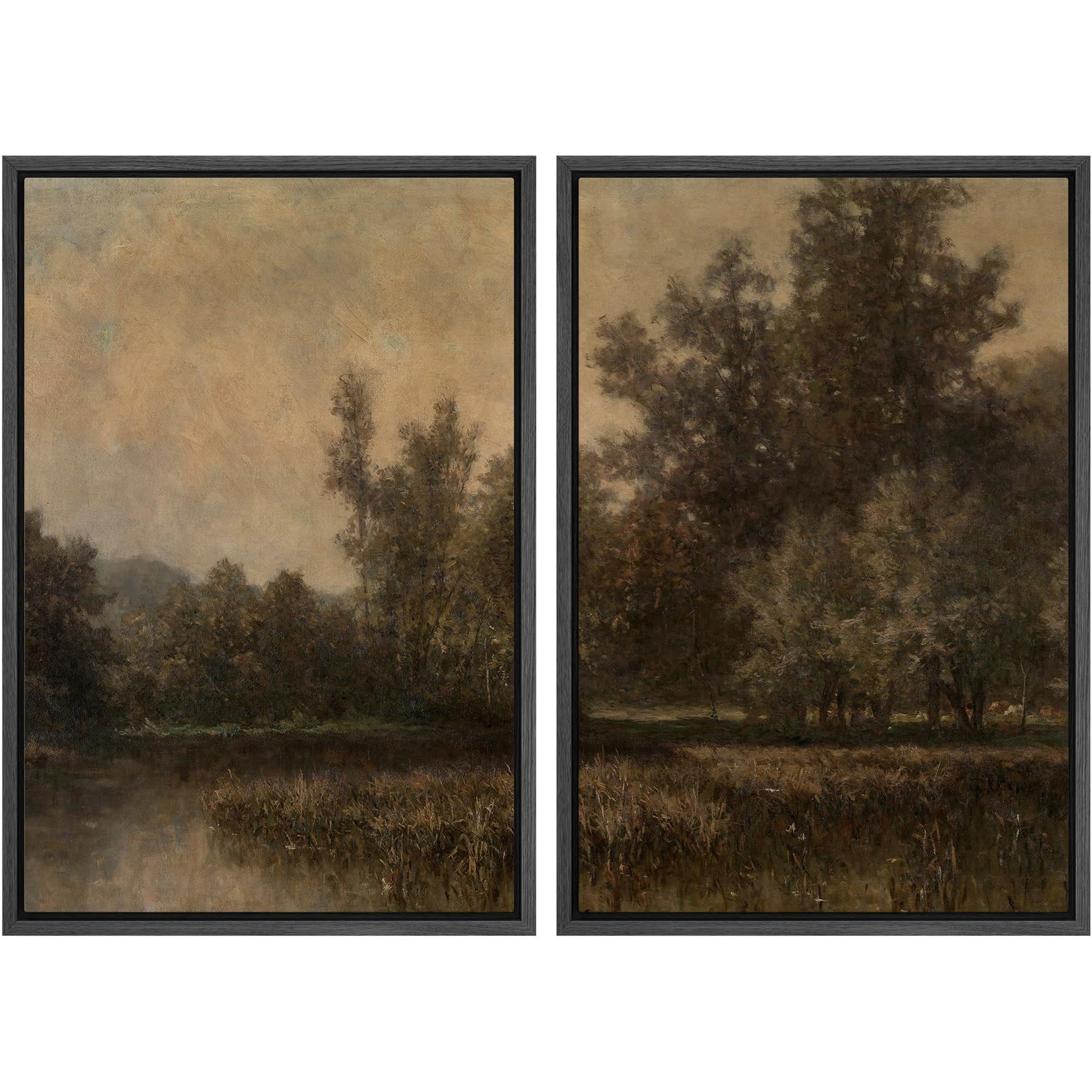 MUDECOR Framed Canvas Print Wall Art Wildflower Meadow Romantic Impressionist Floral Landscape Il... | Amazon (US)