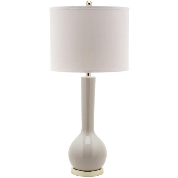 Safavieh Lighting 30.5-inch Mae Light Grey Long Neck Ceramic Table Lamp | Bed Bath & Beyond
