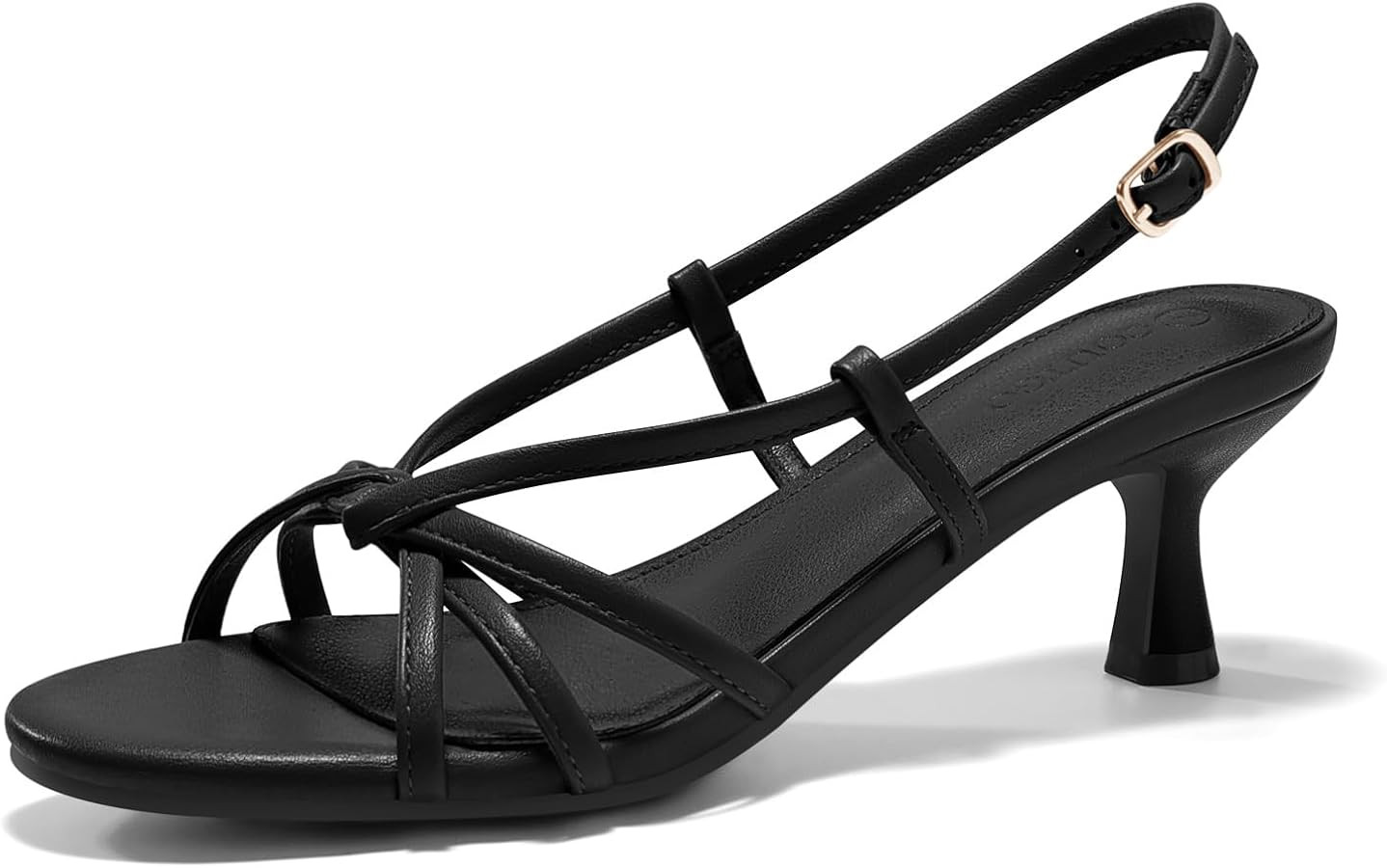 Coutgo Womens Strappy Sandals Slingback Kitten Low Heels Open Toe Buckle Strap Summer Party Dress... | Amazon (US)