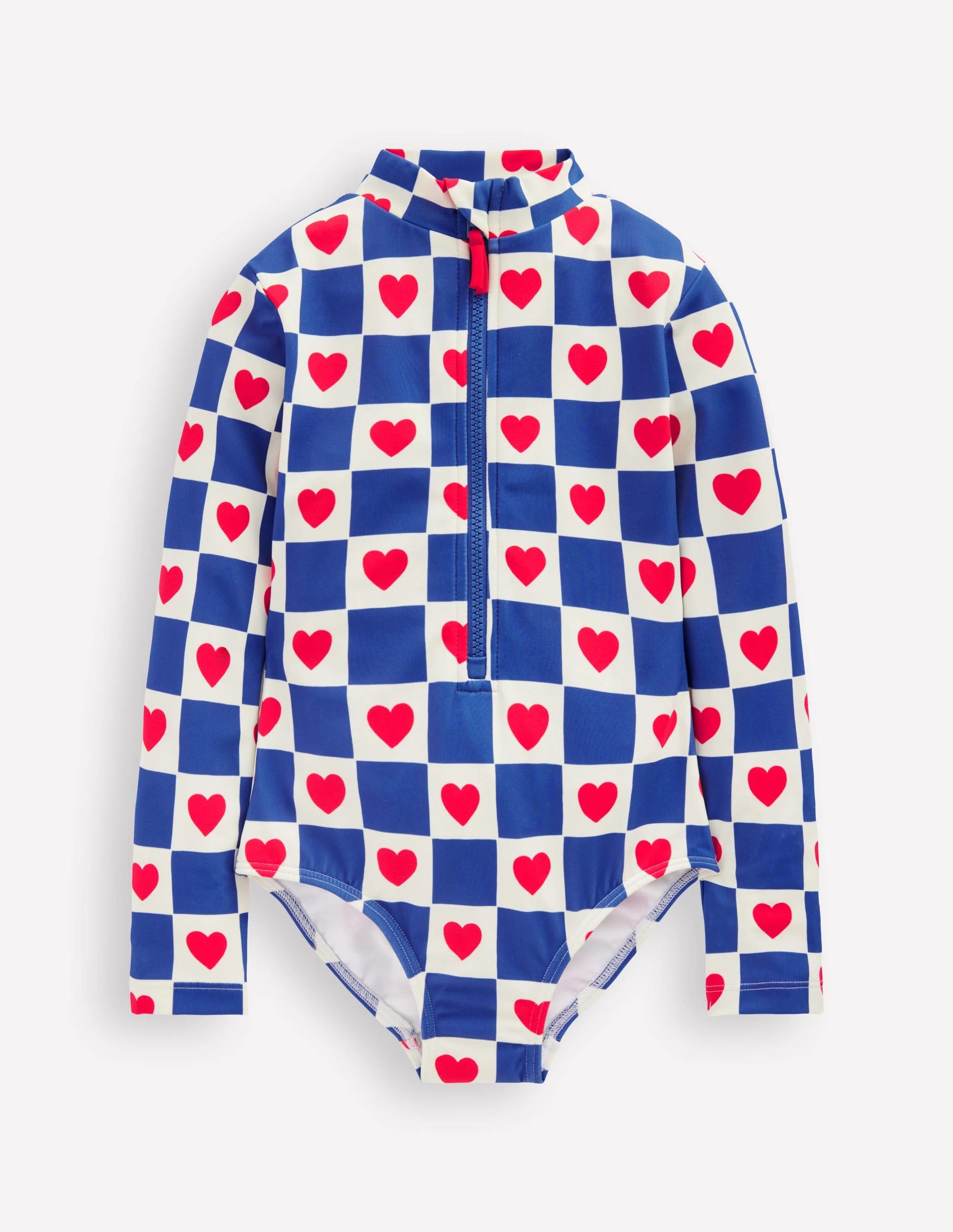 Boden Girls Long-Sleeved Swimsuit in Blue | Size 3-4 Years | Boden (US)