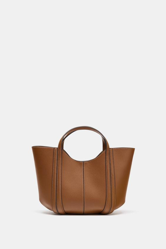 TOPSTITCHED MINI CITY BAG | Zara US