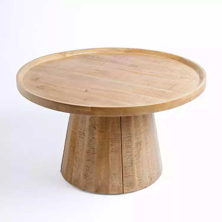 Round Natural Wood Hughes Coffee Table | Kirklands