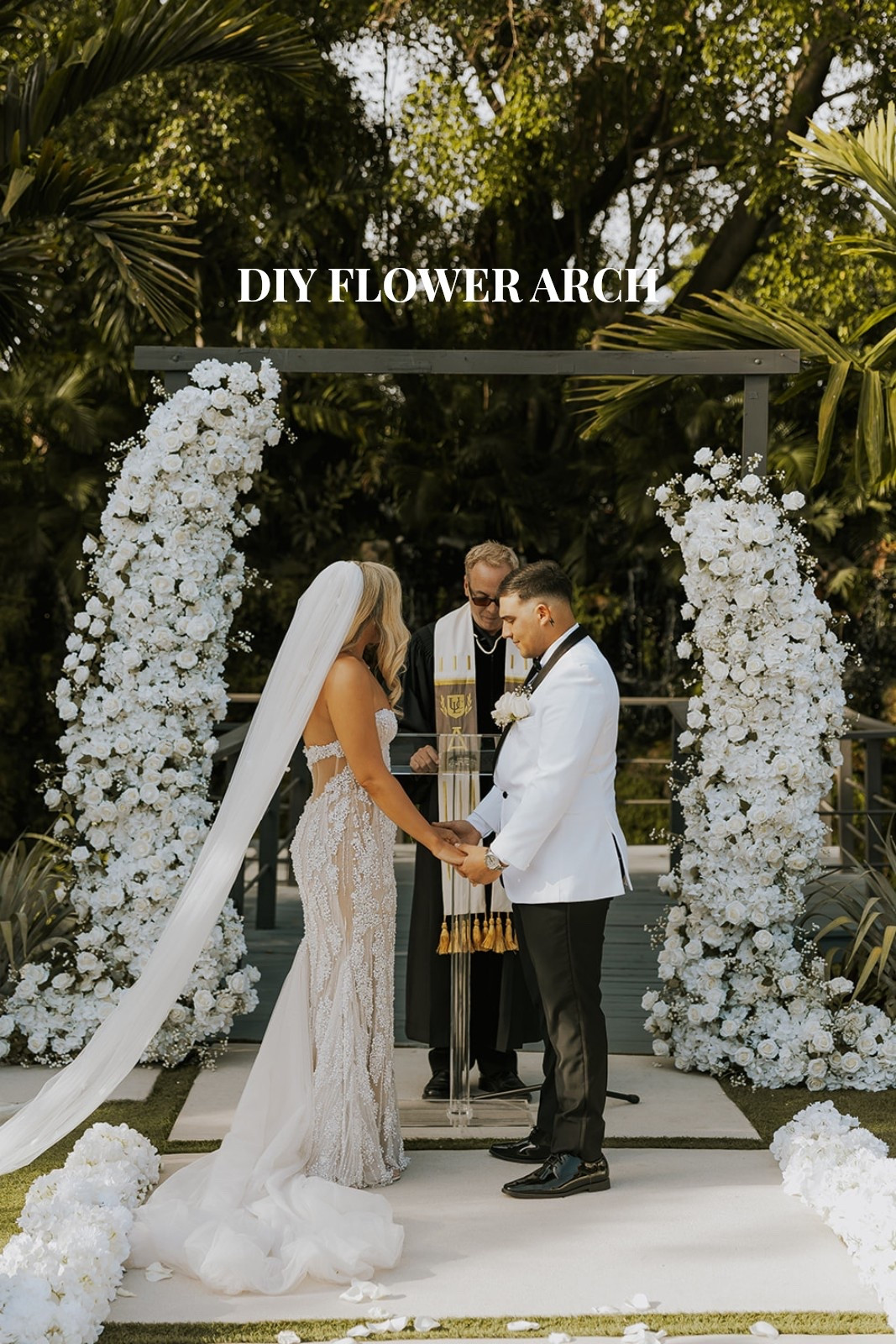 Calling all DIY brides! I am so obsessed with how my faux floral wedding arch came out! 🫶🏻🤍 I used two boxes each of roses, hydrangeas, and babies breath for a fuller looking arch! Zip tied the white white pool noodles to the base arch and filled in. So easy, and cost me less than $600! 📸🙌🏻🤍 Thank me later! 

#LTKHome #LTKWedding #LTKParties