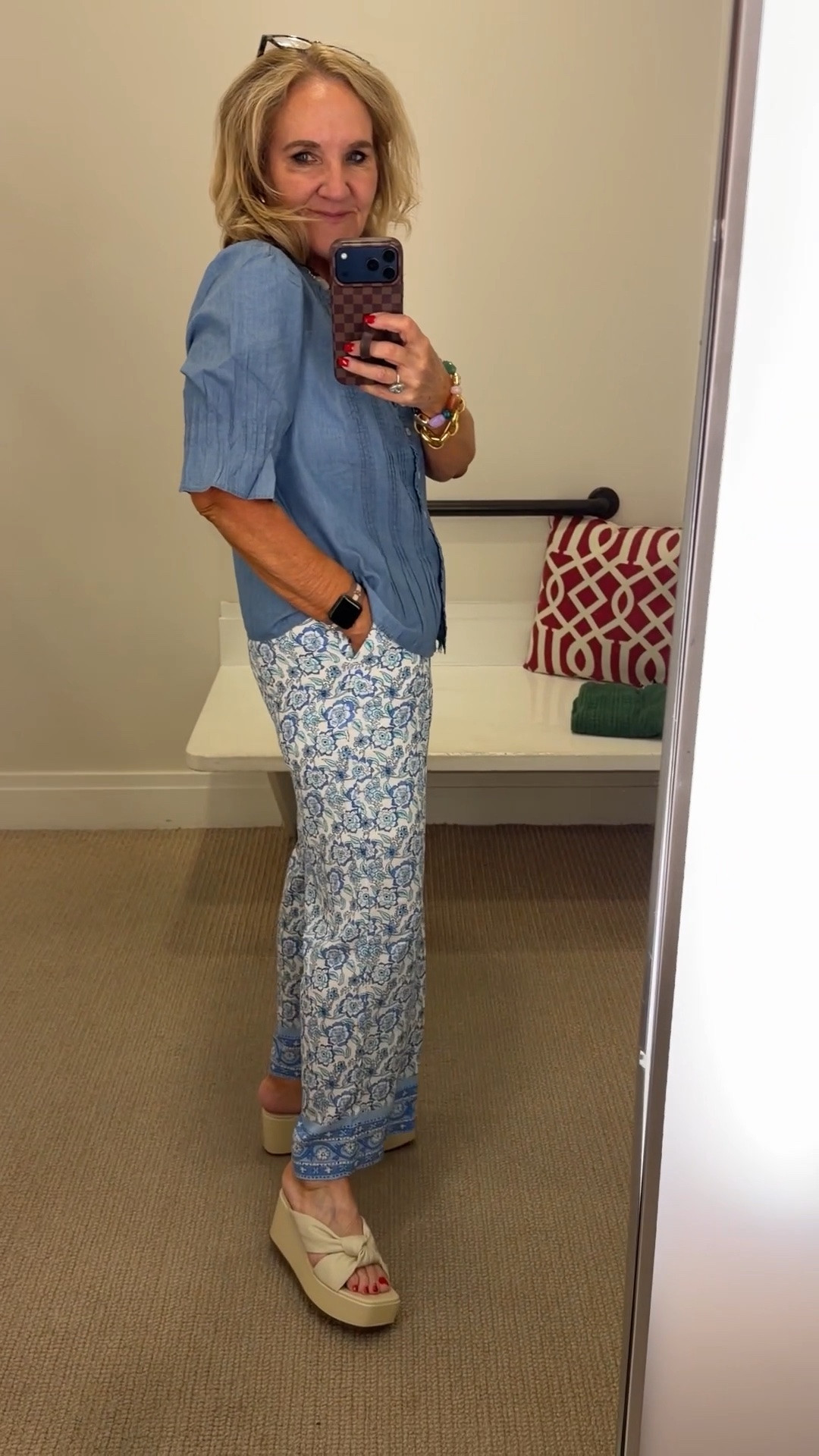 Found this blouse and these pants and had to get them! I ended up getting the medium reg that are a little longer than pictured. Blouse size small

#LTKSaleAlert #LTKOver40