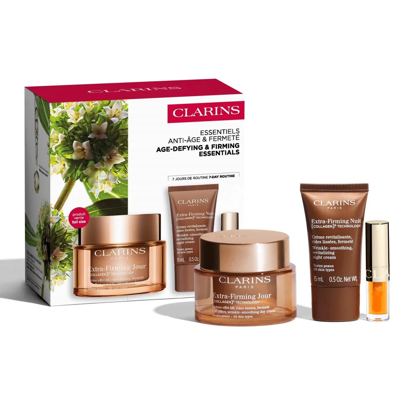Extra-Firming Starter Kit | Featuring Extra-Firming Day + Night Cream and Lip Oil | Firming + Rad... | Clarins USA
