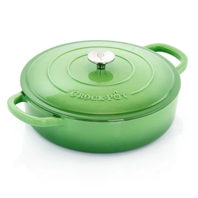 Crock Pot Artisan 5 Quart Round Enameled Cast Iron Braiser Pan with Self Basting Lid in Pistachio... | Walmart (US)