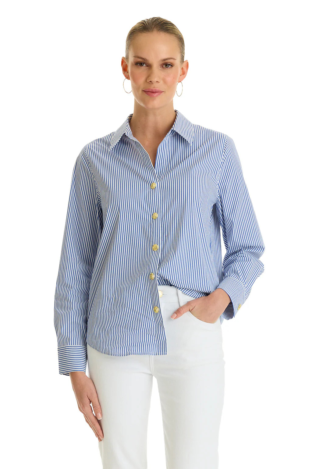 Jasmine Shirt - Blue Stripe | The Noli Shop