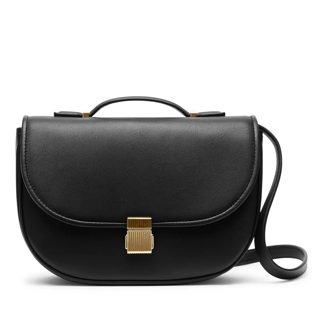 Katy Small Saddle Crossbody | Full grain leather Black Onyx | Leatherology