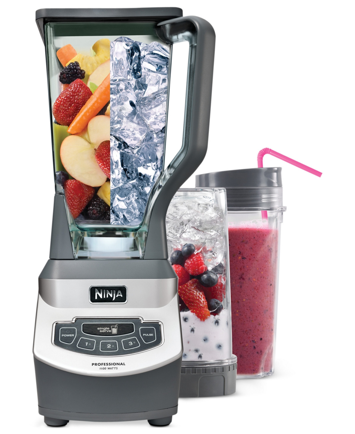 Ninja BL660 Professional Blender & Nutri Ninja Cups - STAINLESS | Macy's