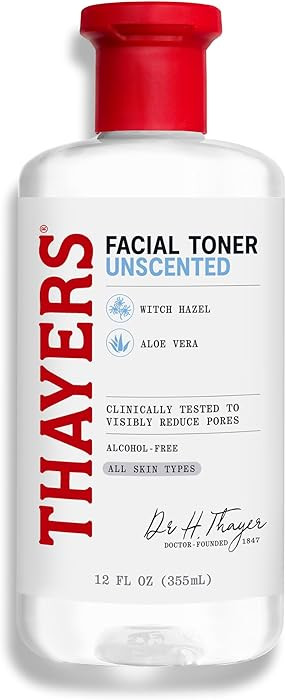 THAYERS Alcohol-Free, Hydrating, Unscented Witch Hazel Facial Toner with Aloe Vera Formula, Vegan... | Amazon (US)