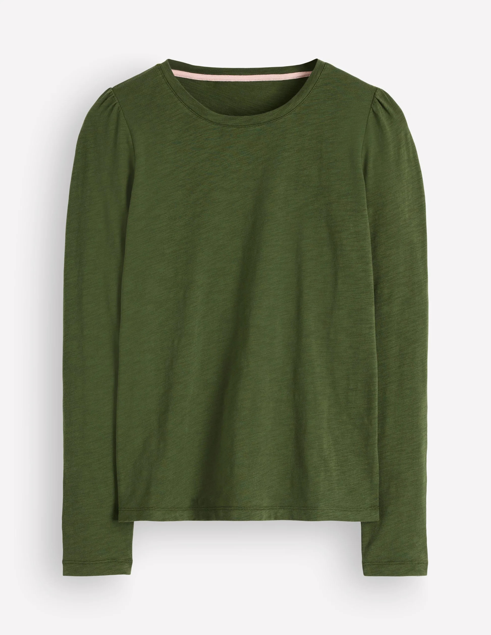 Cotton Crew Long Sleeve Top-Chive | Boden UK