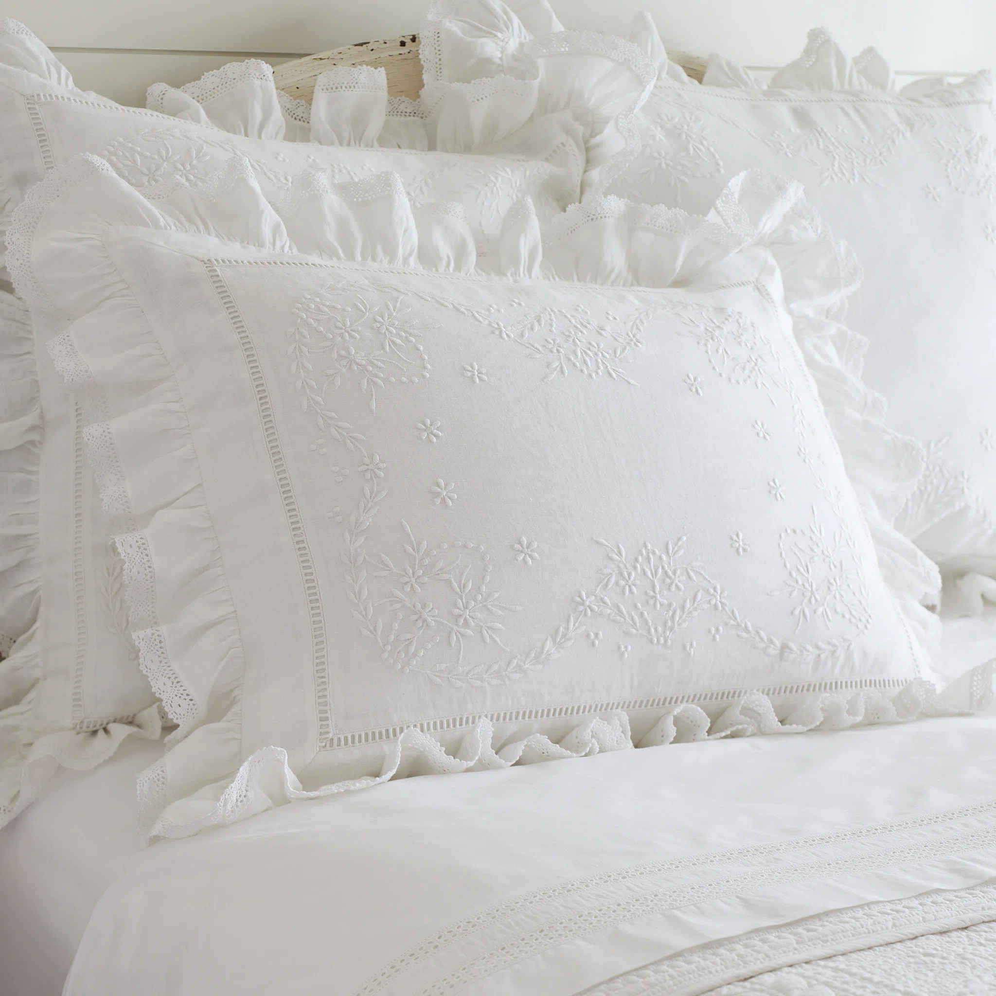 Taylor Linens Prairie Crochet Linen Sham | Perigold | Perigold