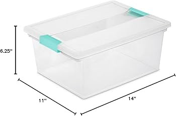 Sterilite Deep Clip Box, Stackable Small Storage Bin with Latching Lid, Plastic Container to Orga... | Amazon (US)