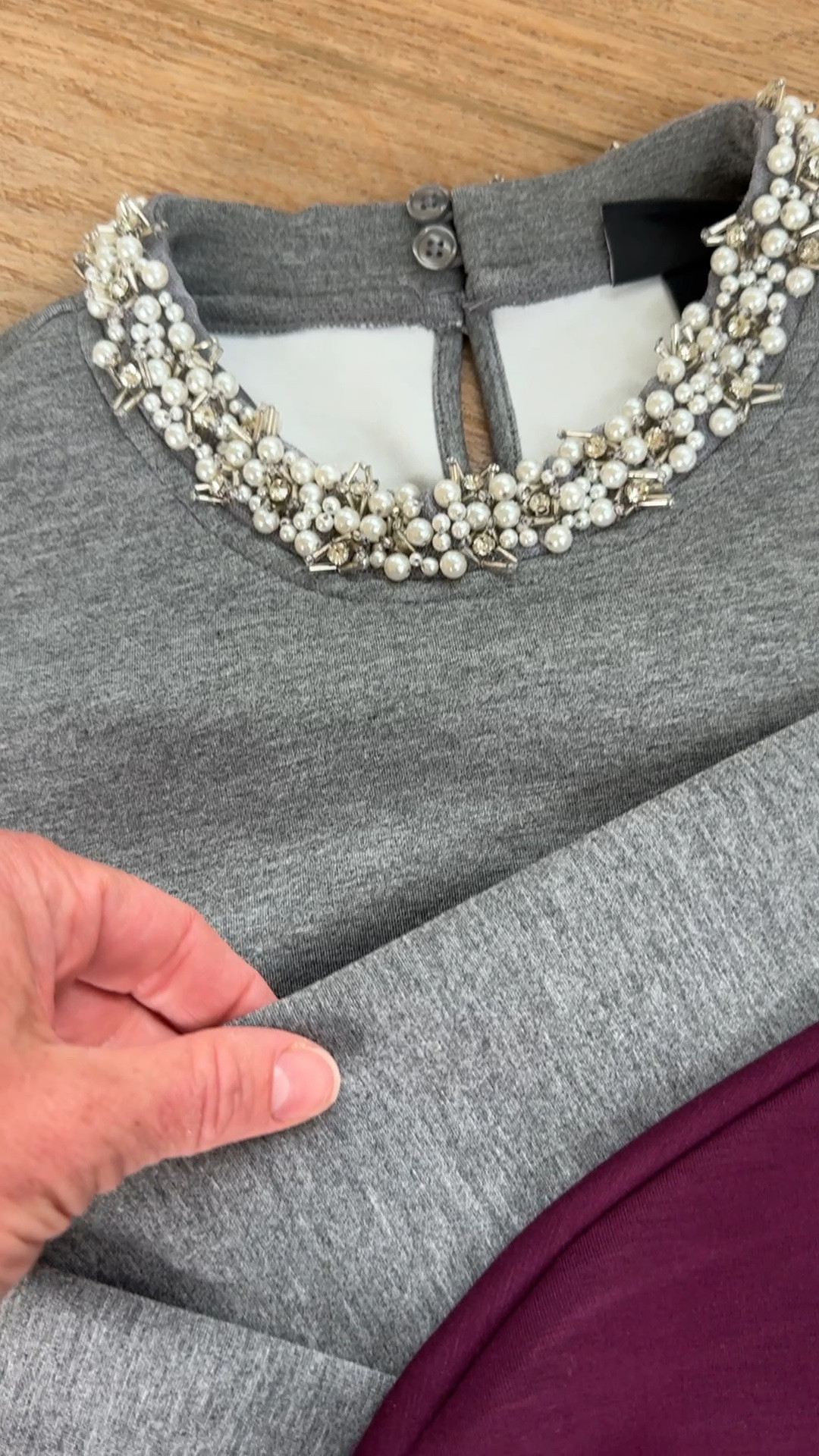 Rhinestone trimmed sweatshirt