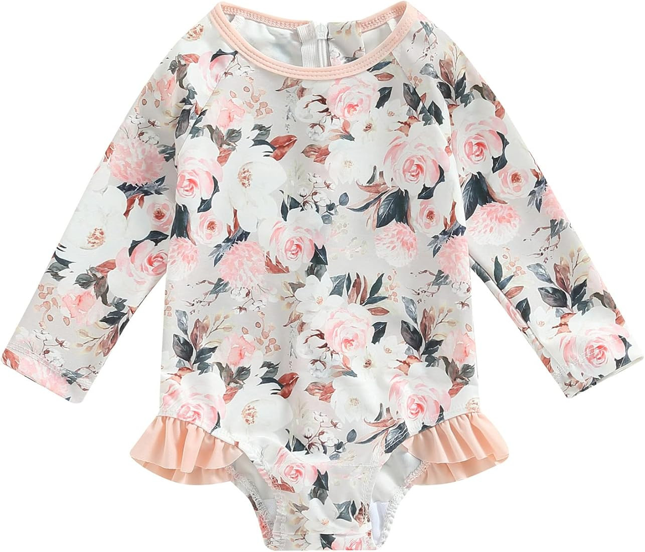 MERSARIPHY Toddler Baby Girl One-Piece Swimsuit Long Sleeve Swimsuit Girls Bathing Suit Rash Guar... | Amazon (US)