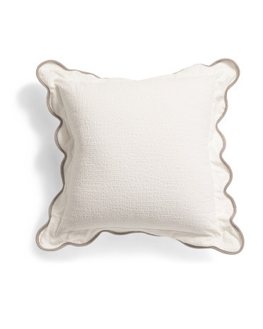 20x20 Chenille Scalloped Edge Solid Pillow | TJ Maxx