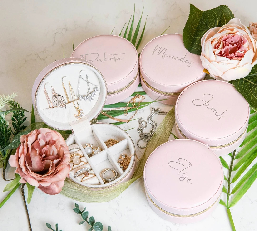 Personalized Jewelry Boxes Bridesmaid Box, Christmas & Holiday Gift, Monogram Travel Organizer Pr... | Etsy (US)