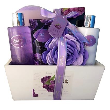 Spa Gift Basket, Spa Basket with Lavender Fragrance, Lilac color by Lovestee - Bath and Body Gift... | Amazon (US)