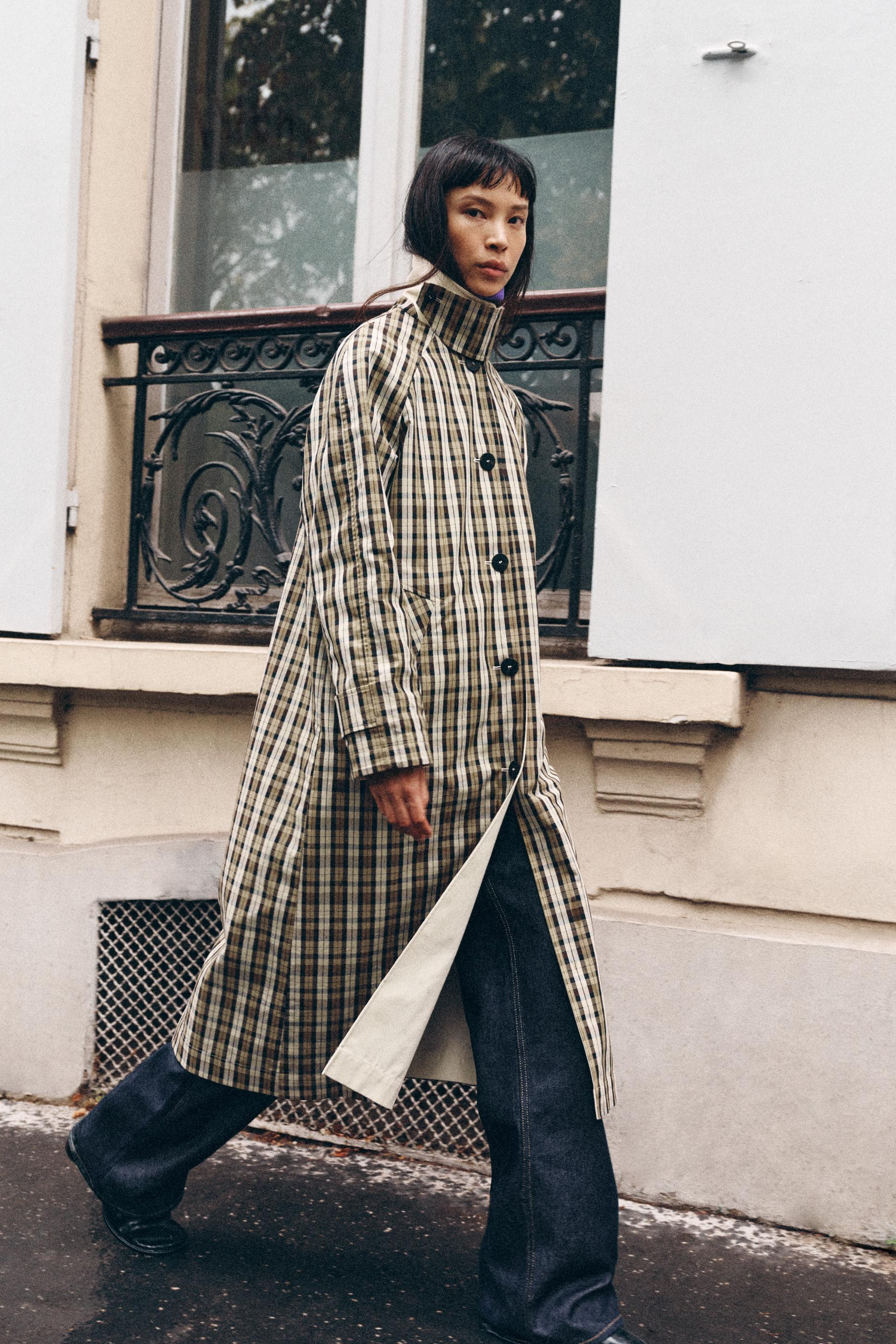 Zara - Reversible Plaid Trench Coat Zw Collection - Beige - Xl - Woman | Zara US