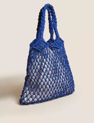 Cotton Rich Macramé Shoulder Bag | M&S Collection | M&S | Marks & Spencer (UK)