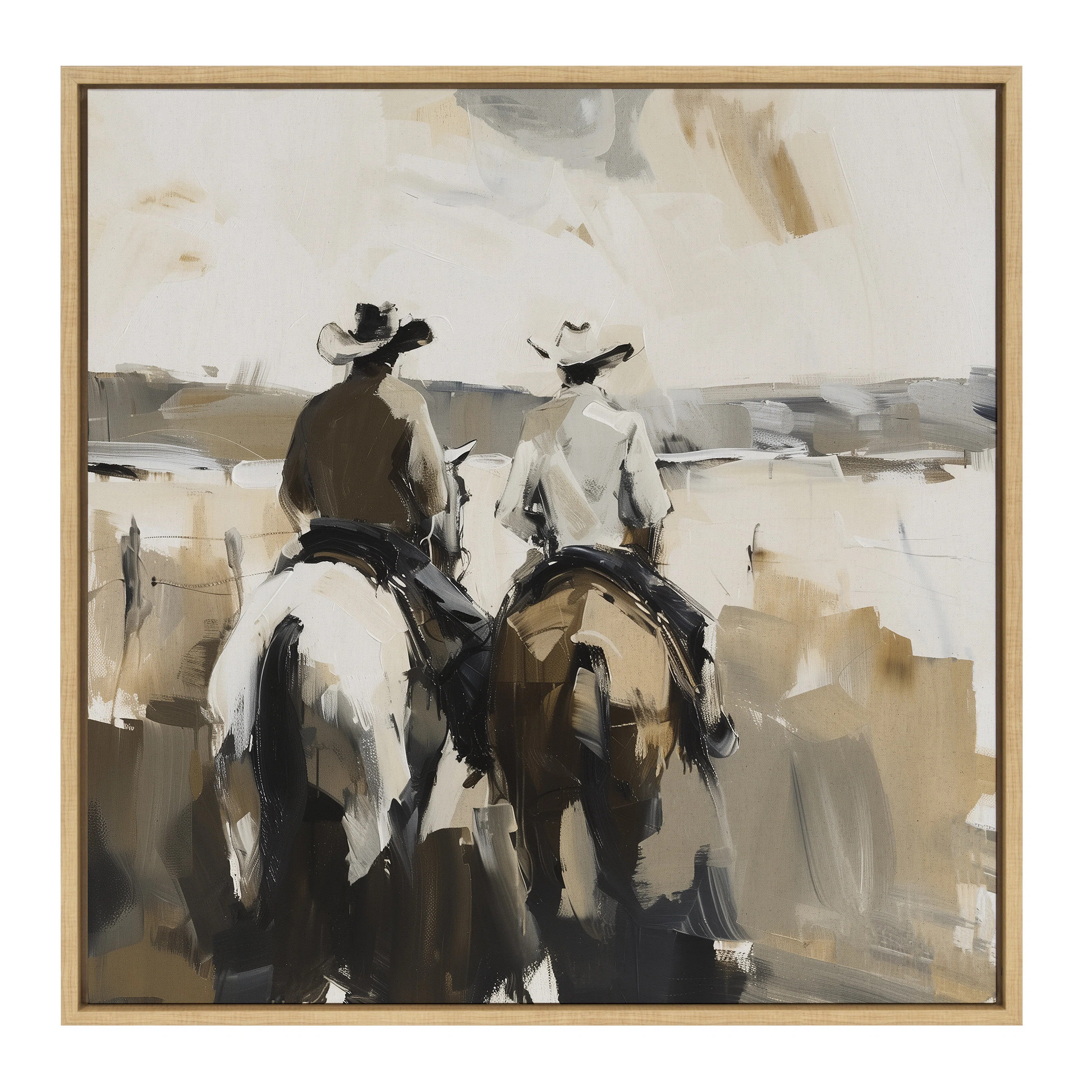 Abstract Cowboy Framed Canvas Wall Art | Wayfair North America