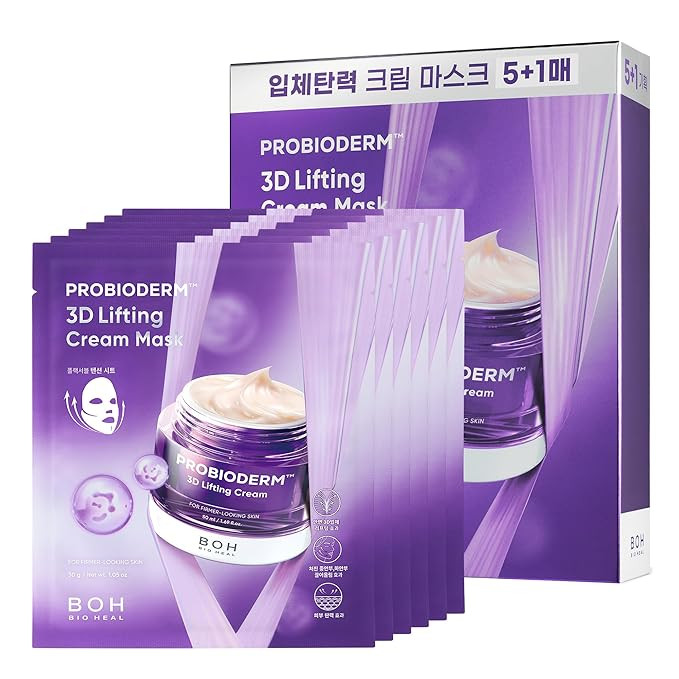 BIOHEAL BOH Probioderm 3D Lifting Cream Mask 6 Sheets | Korean Collagen Face Mask for Wrinkles, F... | Amazon (US)