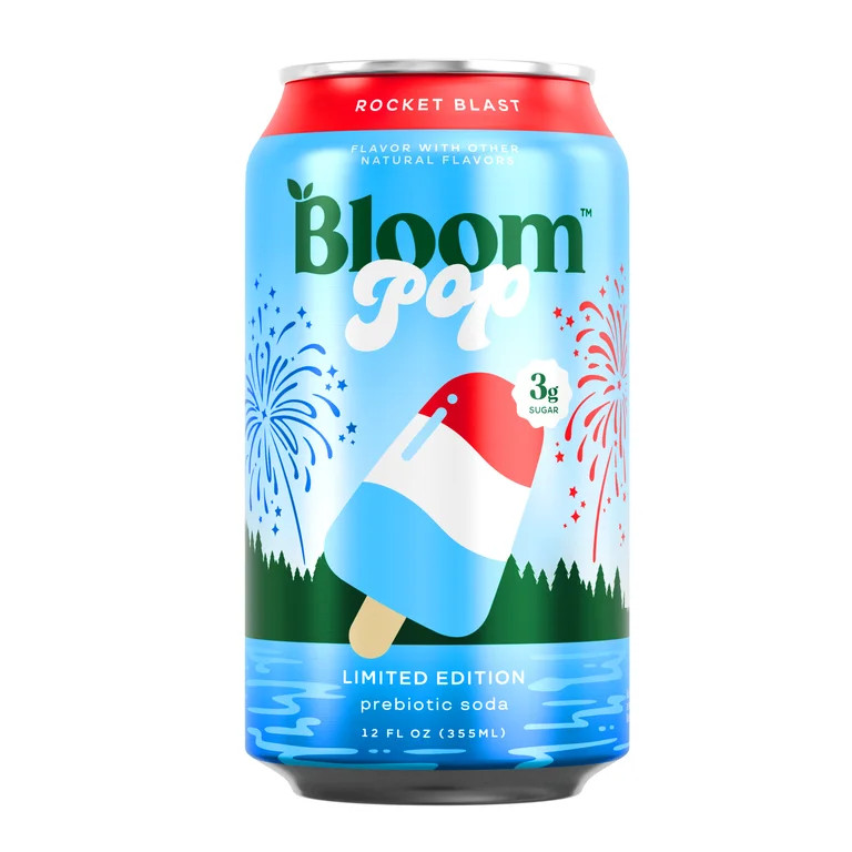 Bloom Nutrition Pop Prebiotic Soda, Rocket Blast, 12 fl oz Can | Walmart (US)
