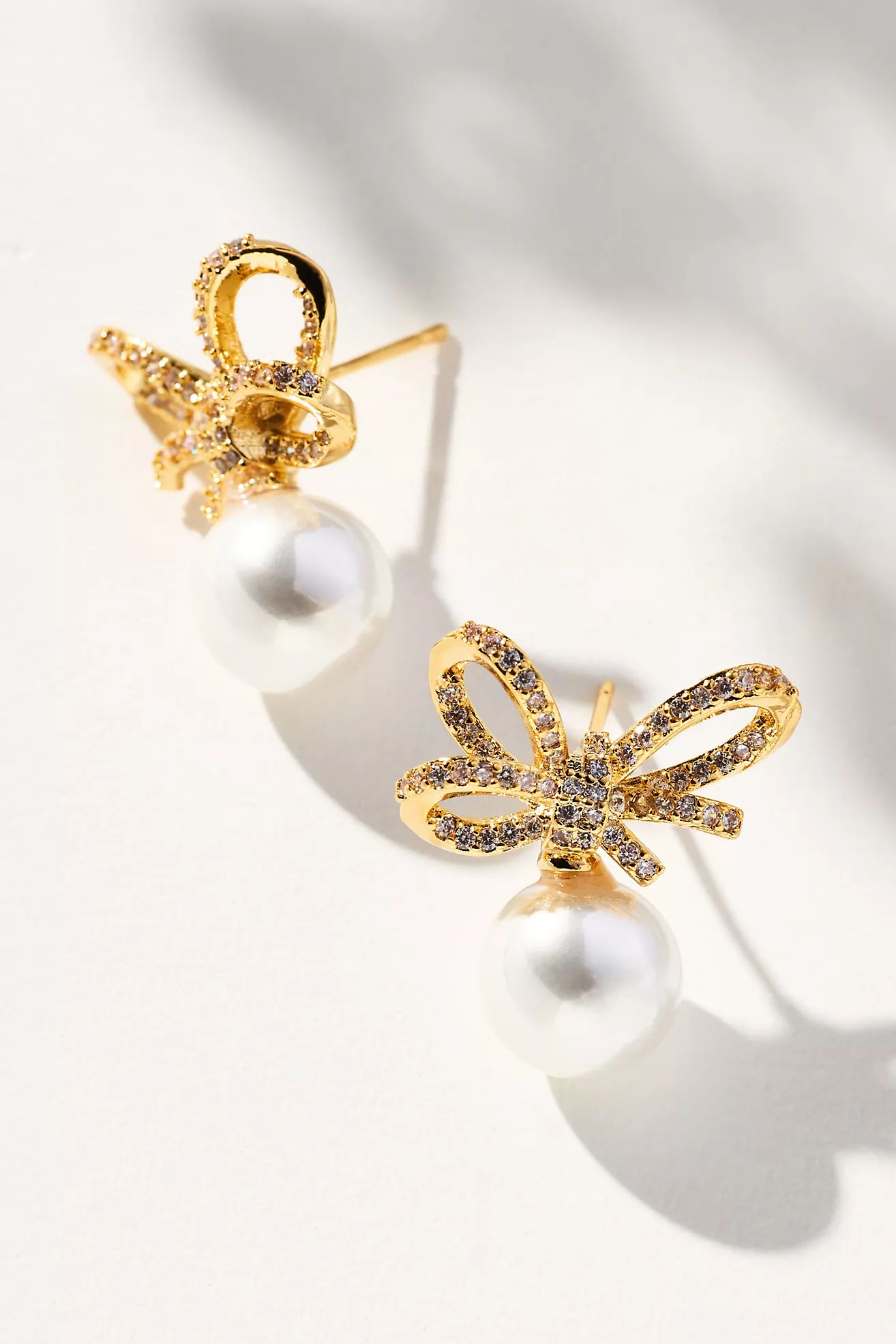 Bow Pearl Drop Earrings | Anthropologie (US)