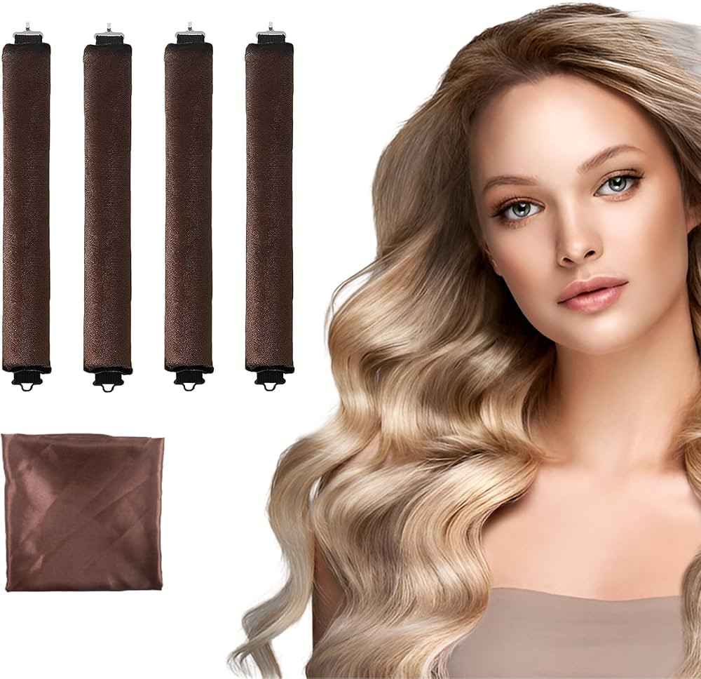 4Pcs Heatless Curling Rods Set, Heatless Curls Overnight, No Heat Curlers Foam, Blowout Flexi Rod... | Amazon (US)