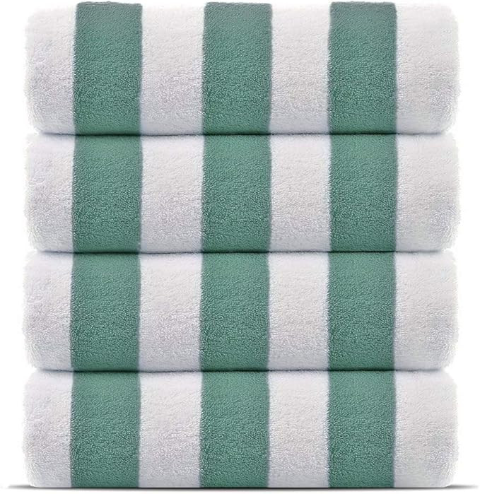 Chakir Turkish Linens Premium Quality 100% Cotton Turkish Cabana Thick Stripe Pool Beach Towels 4... | Amazon (US)
