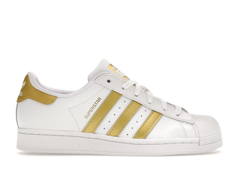 Adidas Superstar White (Women's) Sneakers in Cloud White/Gold Metallic | StockX
