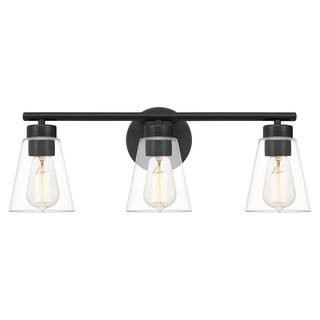 ASHLEY HARBOUR COLLECTION Edmonton 3-Light Matte Black Vanity Light-DS19226A2 - The Home Depot | The Home Depot