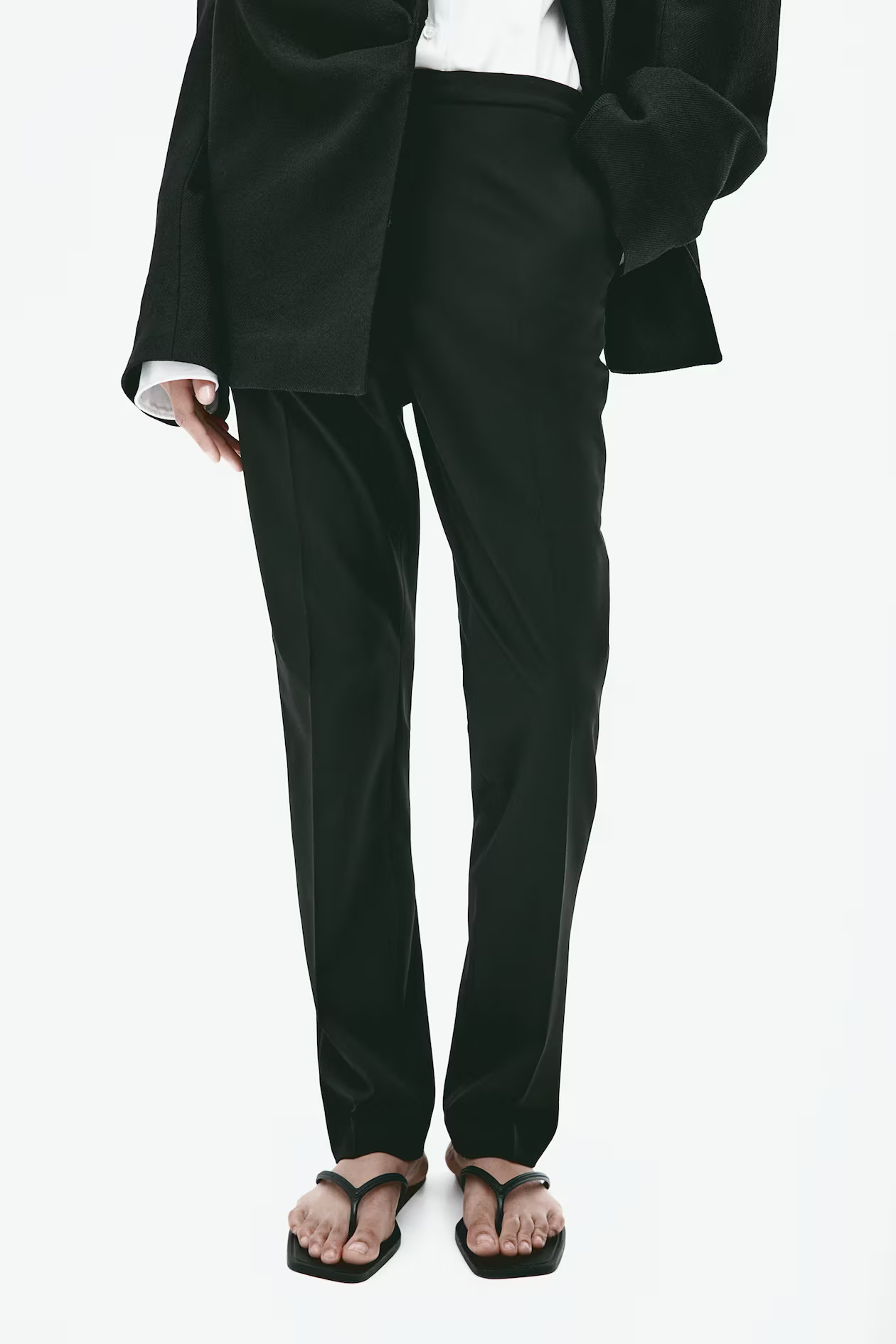 Slacks - Hoher Bund - Lang - Schwarz - Ladies | H&M AT | H&M (DE, AT, CH, NL, FI)
