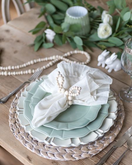 Easter table inspiration! I love these wood bead napkin rings, they are pretty versatile!

#LTKSeasonal #LTKhome #LTKfamily