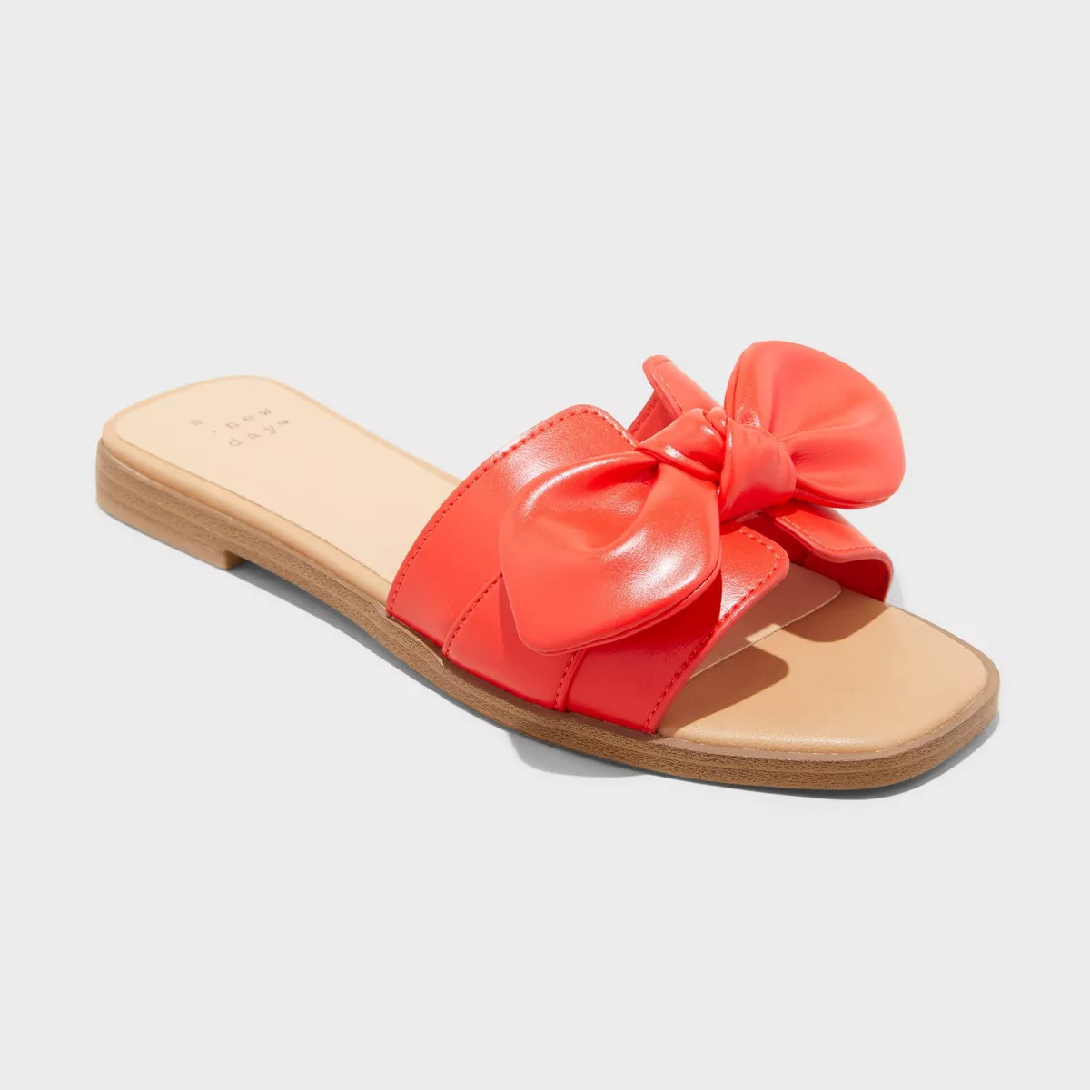Women's Maple Knotted Bow Slide Sandals - A New Day™ Cognac 8 | Target
