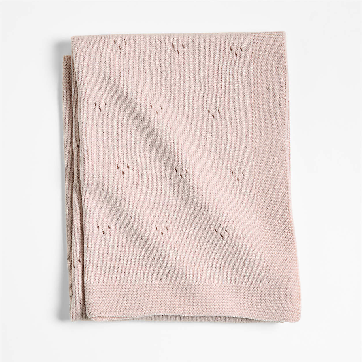 Pointelle Knit Mauve Rose Baby Stroller Blanket + Reviews | Crate & Kids | Crate & Barrel