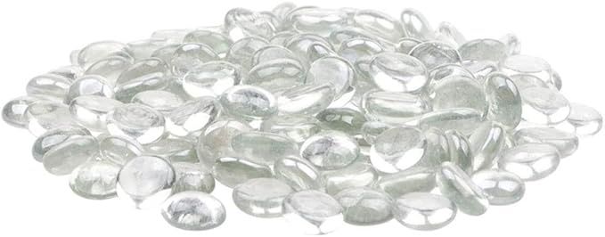 Muhome Clear Flat Marbles, Pebbles, Glass Gems for Vase Fillers, Party Table Scatter, Wedding, De... | Amazon (US)
