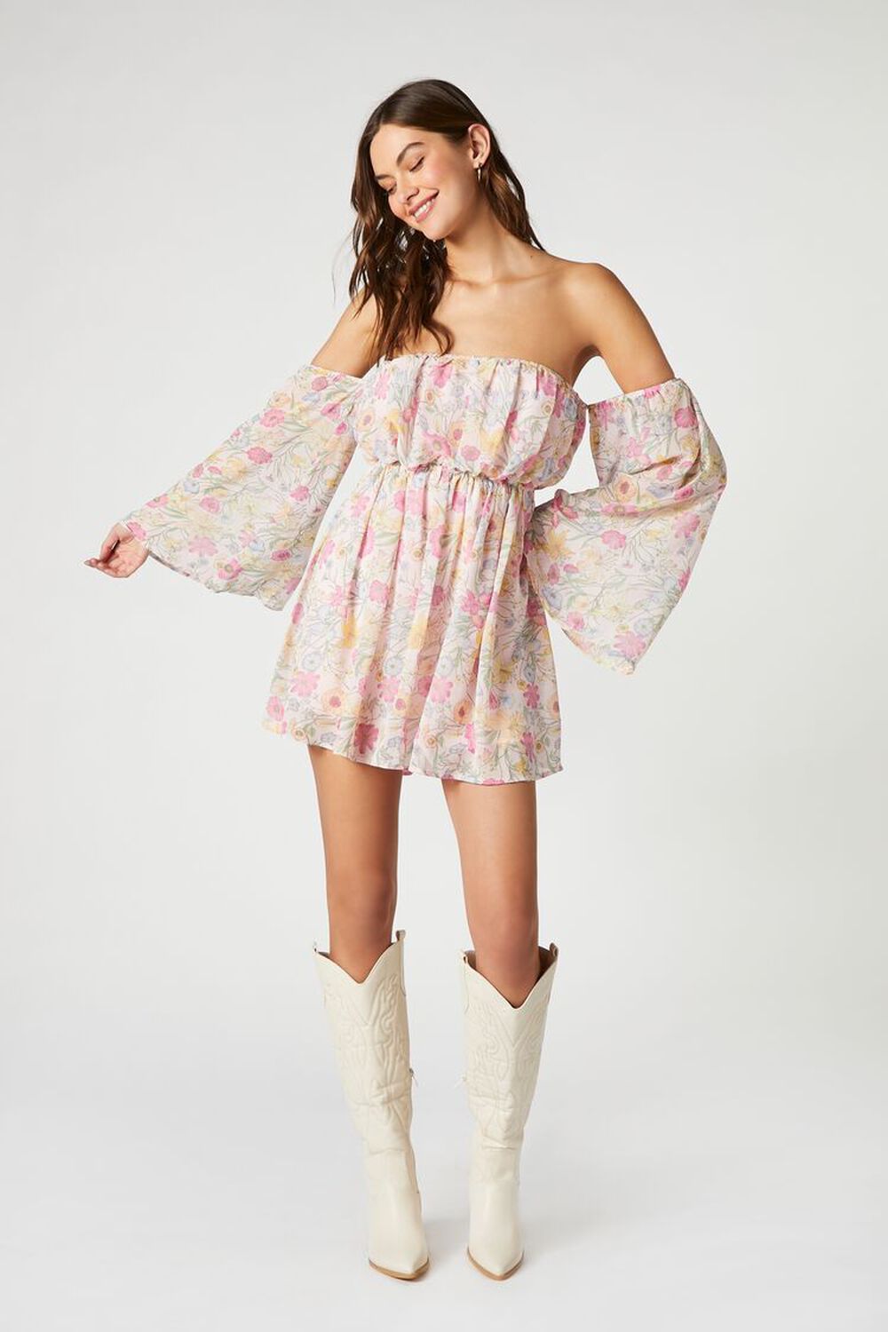 Chiffon Floral Print Mini Dress | Forever 21 (US)