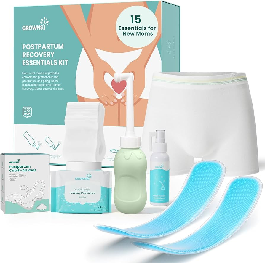 Grownsy 15pc Postpartum Essentials Recovery Kit | Postpartum Kit for Women | Includes 5 Postpartu... | Amazon (US)