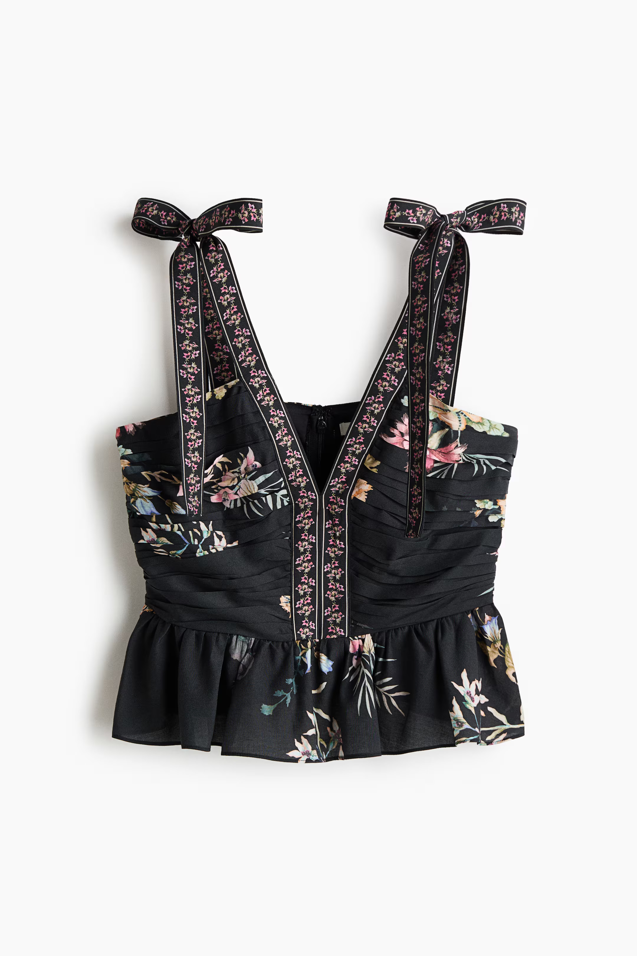 Peplum Top with Tie-Top Shoulder Straps | H&M (US + CA)