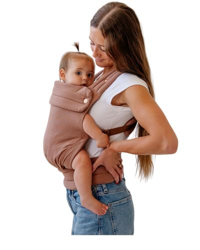 Mabē Monarch Ergonomic Baby Carrier – Premium Cotton Soft Structured Newborn to Toddler Carrier with Hip-Healthy Design, 3 Carry Positions (7-35lbs), Lightweight & Breathable, (Mocha) | Amazon (US)
