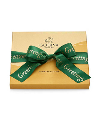 Godiva Holiday Gold Ballotin Chocolate Gift Box with Season's Greetings Ribbon, 18 Piece - Macy's | Macy's