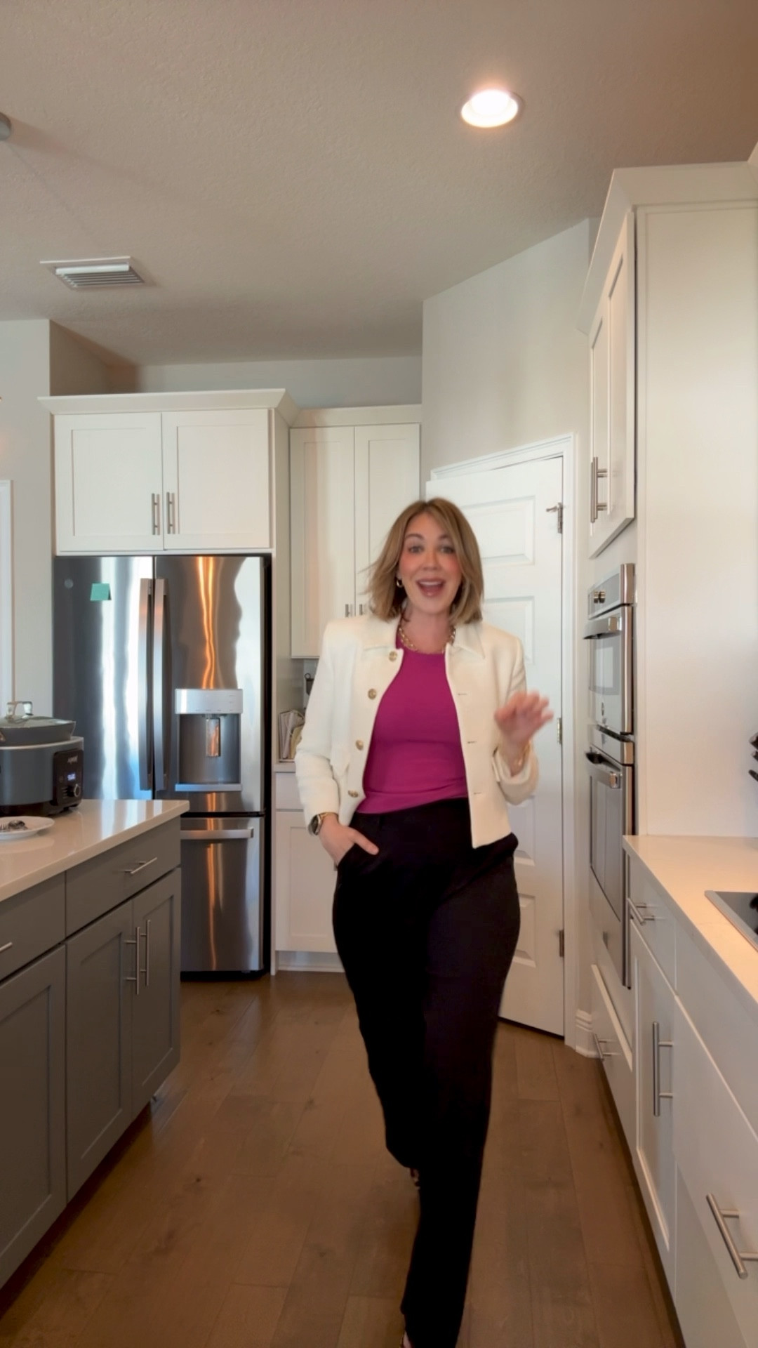 The PERFECT pair of trousers! If you only own 1 pair of trousers- this is it!
Wearing a medium
31.5” inseam (I’m 5’4” and wanted the longer inseam so I can wear heels)

#LTKWorkwear #LTKStyleTip