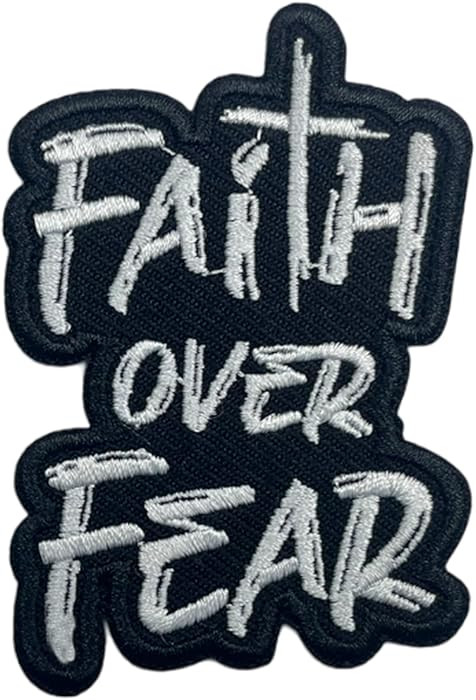 Faith Over Fear Patch 3 Inches Cross Christian God Religious Faith Iron On/Sew On Embroidery Fabr... | Amazon (US)