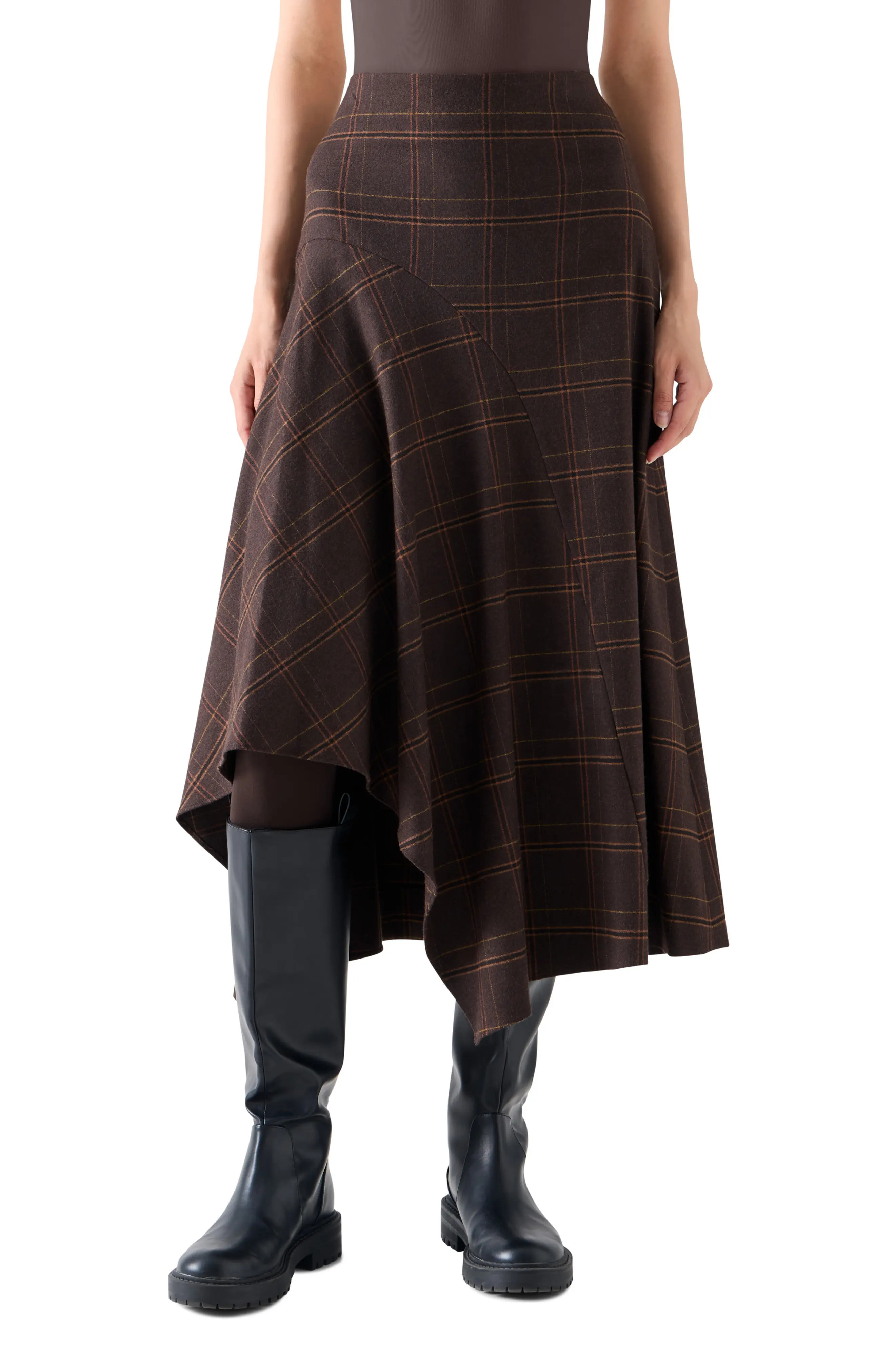 Akris punto Blanket Check Handkerchief Skirt (Women) | Nordstrom | Nordstrom