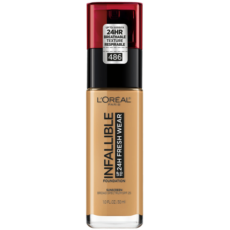 L'Oreal Paris Infallible Fresh Wear 24 Hr Liquid Foundation Makeup, 486 Toasted Almond, 1 fl oz | Walmart (US)