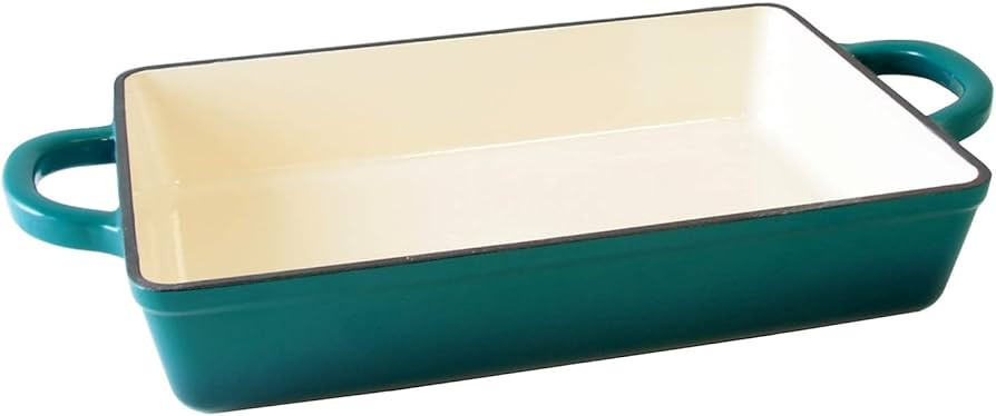Crock Pot Artisan 13 Inch Enameled Cast Iron Lasagna Pan, Teal Ombre | Amazon (US)